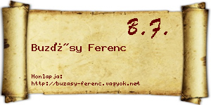 Buzásy Ferenc névjegykártya
