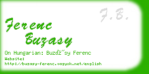 ferenc buzasy business card